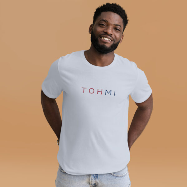 Red/Blue Letters - I M H O T Mirrored Unisex t-shirt - Image 13