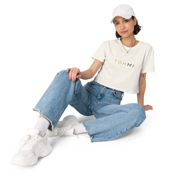 Gold/Brown Letters - I M H O T Mirrored crop top - Image 5