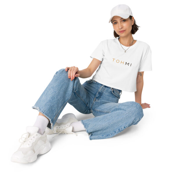 Gold/Brown Letters - I M H O T Mirrored crop top